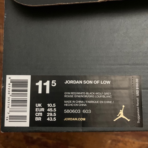 Jordan Son of Mars Low — Size 11.5 — DS—New In Box - Picture 5 of 5
